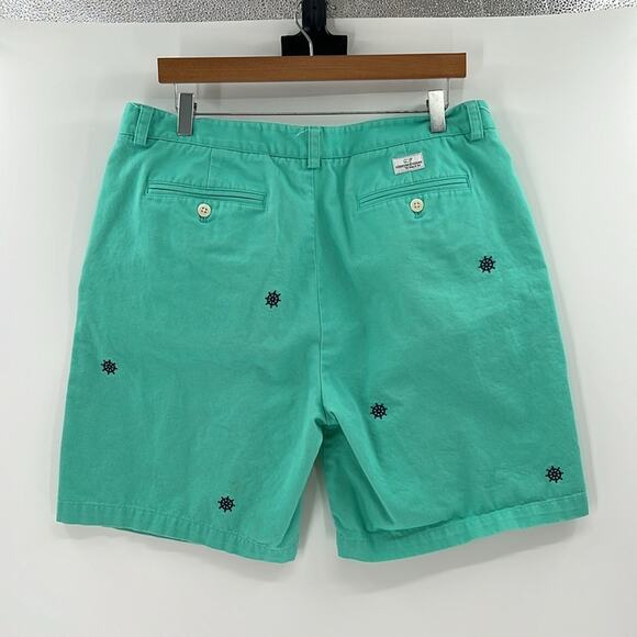 Vineyard Vines Men's Flat Front Shorts - Green/Navy - 36 - Picture 8 of 8